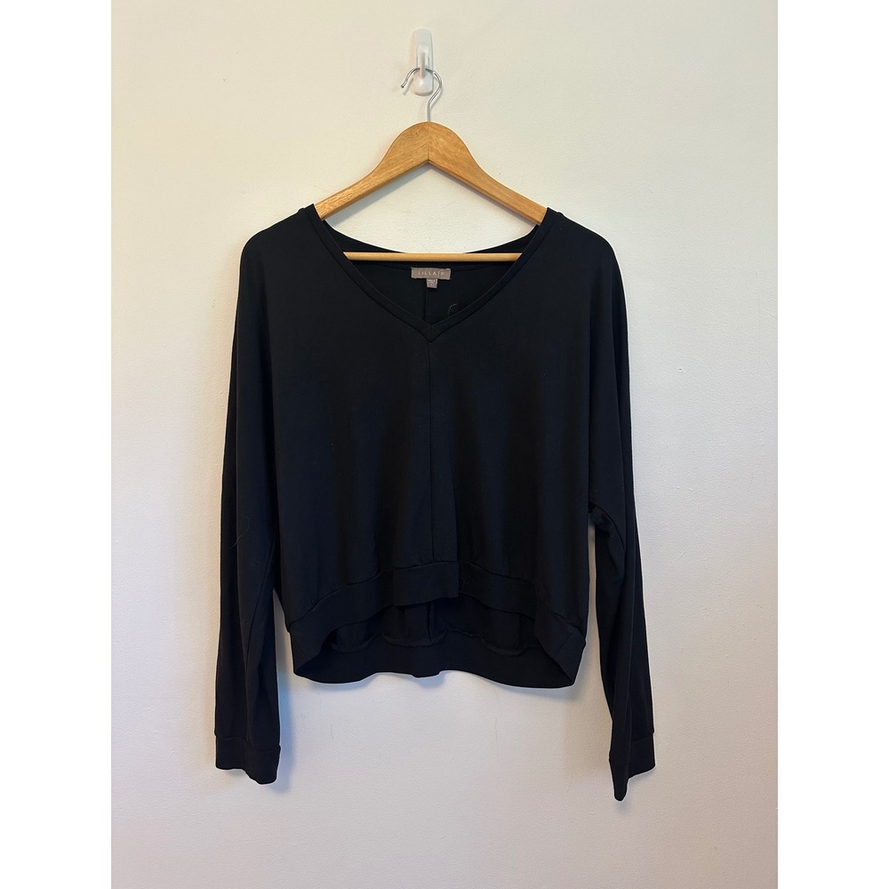 Lilla P Black V-Neck Dolman Long Sleeve Top | Size Large